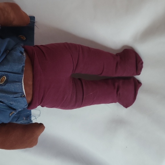 Mexican Rag Doll Dark Skin Hand Made Earrings Button Eyes Yarn Hair 15 inches - Picture 12 of 13